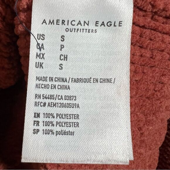 American Eagle Rust Chunky Cabbleknit Cozy Pullover‎ Sweater Womens Size Small - Picture 4 of 6
